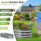 Foxlang 8x4x1ft(2 Pack) Galvanized Oval Raised Garden Bed - Image 6
