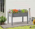 Raised Garden Bed with Legs, 48x24x30'', Outdoor Wood Elevated Planter Box, Thick Legs, w/Liner - Image 7