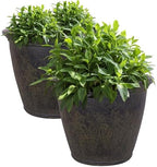 Sunnydaze Anjelica 24'' Large Plastic Planter Pot for Plants, Sable, 2pk by SunnydazeDecor