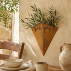 LOGOFUN Rustic Metal Wall Planter Cone Shaped Hanging Flower Pot - Image 6