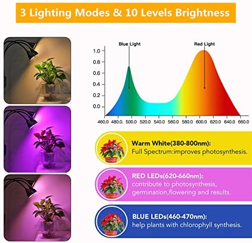 Plant Grow Light with Stand, Full Spectrum 60W LED Floor Plant Lamp for Indoor Plants Growing,Height Adjustable Plant Lamp Timer 3/9/12H - Image 2