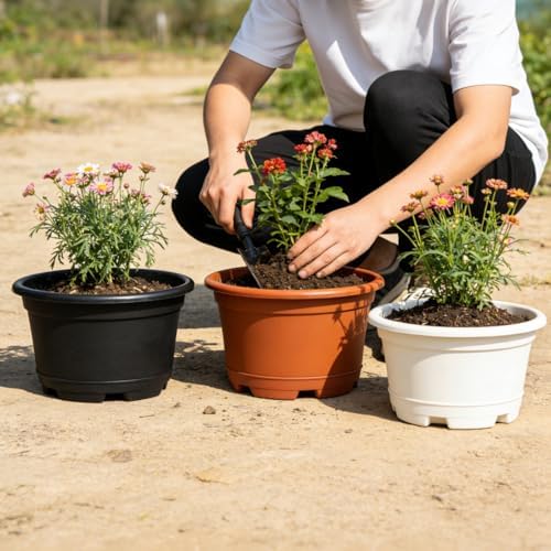 KPUVX 5 Pack 8.5 inch Plant Pot, Indoor Flower Pots - Image 5
