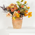 Sungmor Rustic Ceramic Flower Vase with Handles, 6.9 Inch Straight Barrel by Sungmor