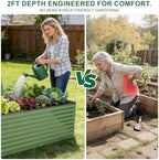 6x3x2 Ft Galvanized Steel Raised Garden Bed, Green, 1 Pack - Image 5