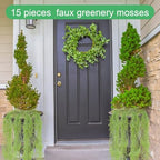 Cindeer 15 Pcs Spanish Moss Hanging Strands,33 Inch, 43 Inch,Green - Image 6