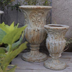 VISIBLE Vintage European Large Garden Urn Planter, Cement and Fiber Flower Pot, Decorative, 24.8 Inche Tall, Make Rust Finished, Wrap Foam Safely Delivered from Local Warehouse (Vintage, Large) - Image 3