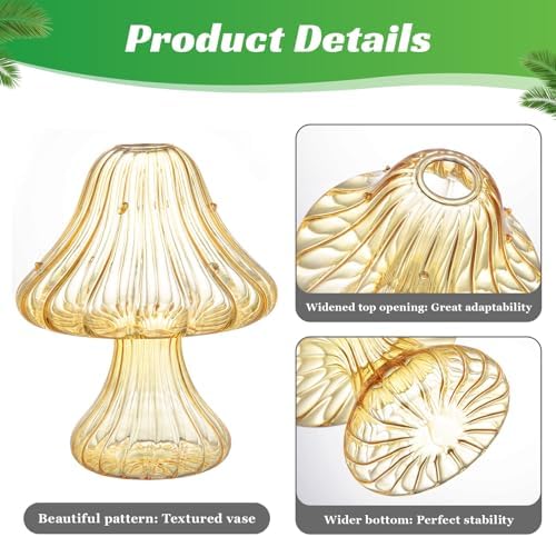 Mushroom Glass Propagation Terrarium Vases for Plants Set Colored of 10 - Image 2