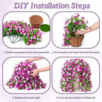 Ammyoo Artificial Fake Hanging Flowers Basket for Spring Summer Decor - Image 7