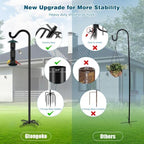 Gtongoko 76in Heavy Duty Shepherd Hook for Outdoor, 7-Prong Base, 1 Pack - Image 4