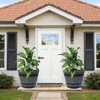 20" 2 Pack Plastic Whiskey Barrel Planters planters for outdoor plants - Image 6