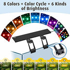 hygger Clip On Full Spectrum Aquarium LED Light, 26W Day-Night Dual Timer Sunrise-Day-Sunset-Moon Fish Tank Light, Adjustable Timer Brightness with 9 Colors for Planted Tank - Image 4