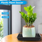 PATIKIL Plant Saucer Tray, 5 Pack 11 Inch Plastic Square Plant Saucer Flower Planter Drip Tray for Indoors Outdoors Patio Balcony, Black - Image 4