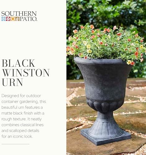 Southern Patio Winston Resin Urn Planter, Weathered Black, 21 in, 2-Pack - Image 2