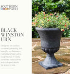 Southern Patio Winston Resin Urn Planter, Weathered Black, 21 in, 2-Pack - Image 2