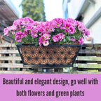 LaLaGreen Garden Wall Planter (16 in, 2 Pack) Black Patio Window Flower Box - Image 6