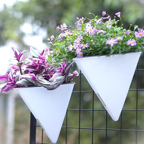 LaLaGreen Bundle- 2 Pack, 12 Inch White Geometric Self Watering Pot + 7 Pack, Small Medium Large Planter Rectangular Window Plastic Boxes Plant Herb Flower Holder Modern Stylish Hanging Indoor Decor - Image 7