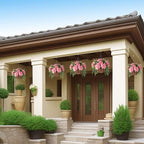 Ammyoo Artificial Champagne Hydrangea Flowers with Hanging Basket for Decor - Image 6