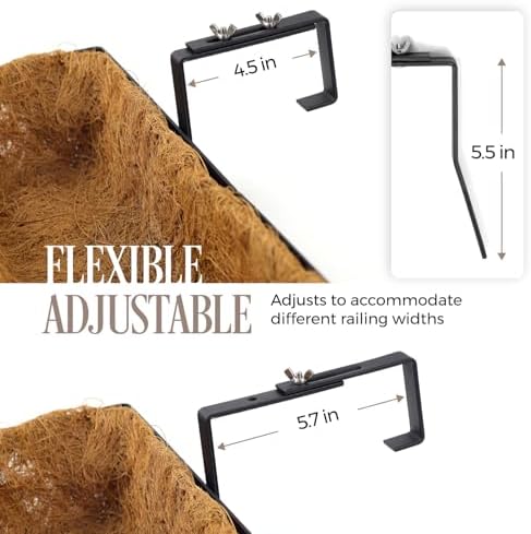 2 Pack 24IN Window Box Planter Basket w/Adjustable Brackets (S1) - Image 3