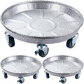 3 Packs Metal Plant Caddy with Wheels 16 inches Rolling Plant Stand Heavy Duty Plant Dolly with Casters for Indoor and Outdoor Large Planter Casters Potted Plant Mover, Silver-black by Planterhoma