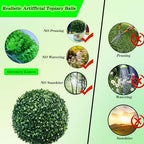 Artificial Green Plant Decorative Balls Round Dia 14in, Faux Boxwood Decorative Balls, Pendant Ceiling Hanging Grass Ball, Decor Greenery Eucalyptus Topiary Ball - Image 5