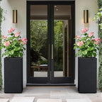 Kante Large Column Square Black Concrete Planter 27.6" H, Outdoor - Image 5
