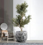 Craft flowerpots 18"+13"+9" Dia Round Concrete Planter Set of 3 Large Outdoor/Indoor Planter Pots Containers with Drainage Holes and Rubber Plug for Home Garden (White, Large) - Image 6