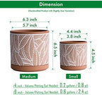 D'vine Dev Set of 2 Terracotta Pots, Leaves Pattern Planter Pot, 31-958-I-1 - Image 3