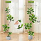 GarveeHome Fiddle Leaf Fig Tree Artificial Indoor with Sphere Planter - Image 7