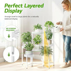 7 Tier Plant Stand Indoor Outdoor, Corner Tiered Plant Stands, Planter Display Rack for Multiple Plants, Wrought Iron Flower Stand, Folding Tall Plant Rack Shelf for House Patio Garden - WhiteWave - Image 6