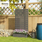 Outsunny Raised Garden Bed with Trellis, 35.75" x 15" x 70.75", Dark Gray - Image 2