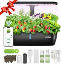litokam Hydroponics Growing System Kit, 15 Pods Indoor Herb Garden with Smart APP & Quiet Pump, 24W LED Light, Auto Timer, Indoor Garden for Herbs, Vegetables & Flowers, Ideal Gift for Plant Lovers by litokam