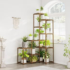 Bamworld 55“ Tall Plant Stand Indoor Outdoor Corner Plant Shelves Wood by Bamworld
