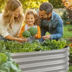 8x2ft Oval Galvanized Raised Garden Bed Kits 16" Tall Outdoor Large Metal Modular Planter Box 9-in-1 Raised Beds for Gardening,Vegetables,Fruits,Flowers & Herbs (Silver) - Image 7