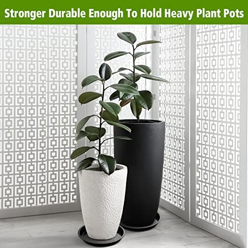 Honeydak 16 Pack 14.2 Inch Plant Saucer Plastic Plant Water Tray Plastic Saucers for Indoors Outdoors Round Pot Planter Heavy Duty Drip Trays for Garden Flower, Black - Image 5