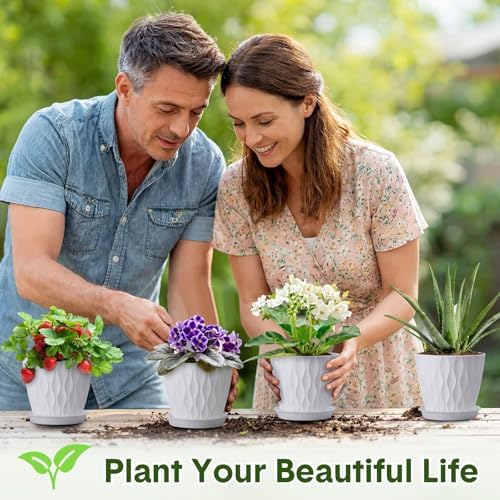 48 Pack 4 Inch Plant Pots for Succulent Drainage, White - Image 6