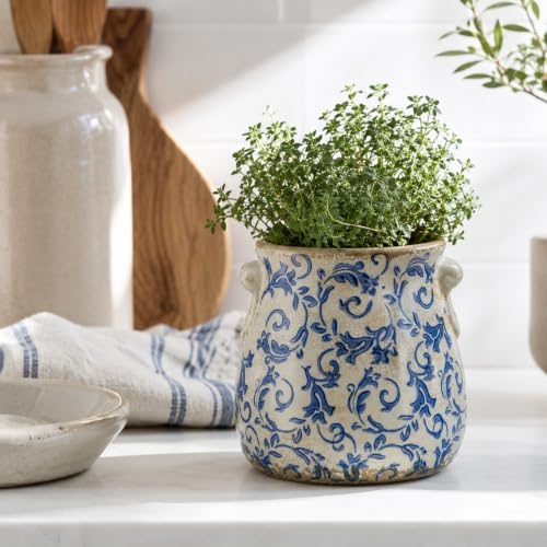 Dosayes Vintage Planter & Vase with Drainage,Ceramic Pot for Plant - Image 2
