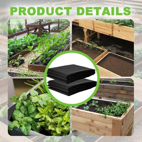 2 Pack Raised Garden Bed Liner, Raised Garden Bed Liner Non Woven, Fabric Planter Liner for Greenhouse Vegetable Gardening, Cuttable Plant Liner with Soil Containment & Water Drainage - Image 7
