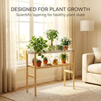 APRTAT 2-Tier Tall Bamboo Plant Stand for Multiple Indoor Plants - Image 5