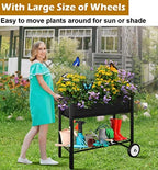 Koutemie Raised Garden Bed with Legs, Planter Box Outdoor with Wheels - Image 2