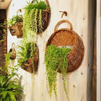 Wall Hanging Flower Basket, Woven Wicker Hanging Basket for Plant, Medium - Image 6