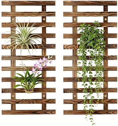 Pack of 2 Vertical Wooden Wall Planter Trellis for Climbing Plants, 23.62" by JOYFERNAL