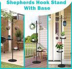 76" Thicken Shepherds Hooks for Outdoor - Double Shepherd Hooks for Outside with 2 Stands, Bird Feeder Pole with a Flat Base for Deck, Plant Stand Indoor, Wreath and Wind Chimes Hanger - Image 6