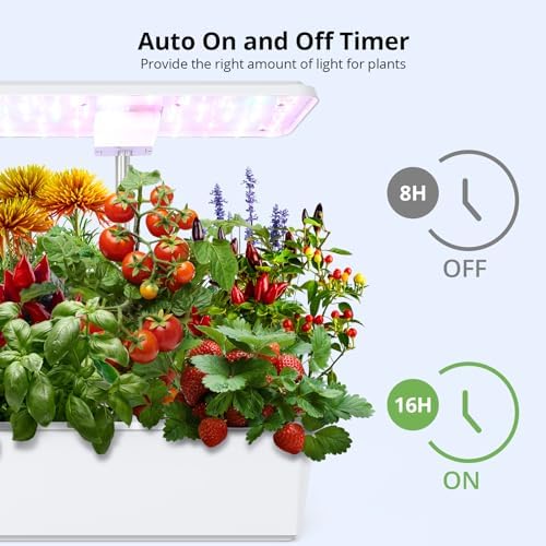 Hydroponic System Growing Indoor Garden 12 Pods 36W 100 Bulbs in 5 Colors LED Growth Light, Herb Garden Kit Indoor with Quiet Pump ＆ Automatic Timer Adjustable Height Up to 23" 5L Water Tank - Image 4