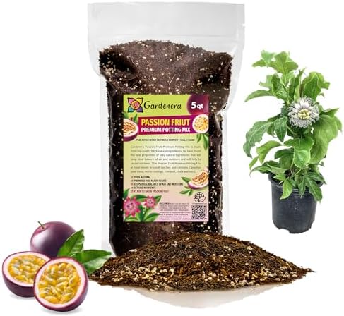GARDENERA Premium Passion Fruit Potting Soil Mix - Perfect Balance of Nutrients, Drainage, and Aeration for Thriving Passion Fruit Vines - 5 Quart by Gardenera