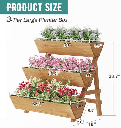 Raised Garden Bed, 3 Tier Vertical Garden Planter for Indoor & Outdoor, Raised Planter Box with Legs - Image 6