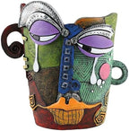 Picasso Abstract Resin Flower Pots Colorful Unique Face Planters Pots Head by Huazzzyi