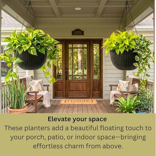 LaLaGreen Indoor Hanging Planters (11in, 4 Pack) Self-Watering Flower Pots - Image 6