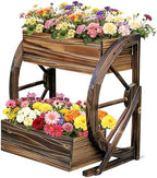 NestNature Wooden Wagon Planter Box|Rustic Planter Use On Indoor&Outdoor by NestNature