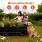 Rakukiri Raised Garden Bed Outdoor, GRS Certified Recycled Metal Planter Box 2 Sets, 4FT Galvanized Oval Herb Garden Kit, Bottomless Large Garden Beds for Vegetables Flowers, Rust-Resistant Black - Image 7