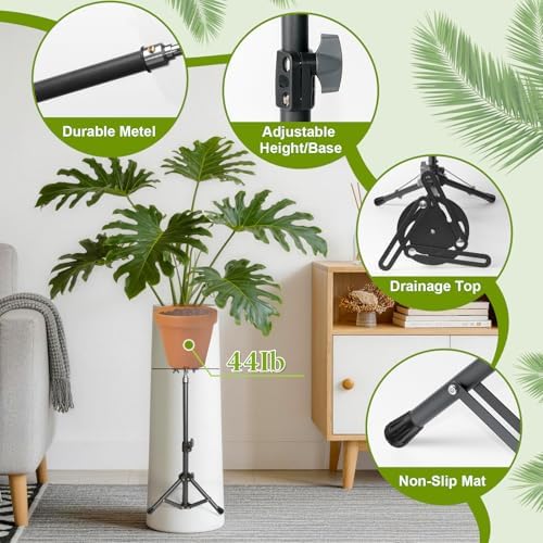 2 Pcs Adjustable Plant Risers,10-15" Rise, 4-12" Top & 6-9" Base, Metal - Image 4